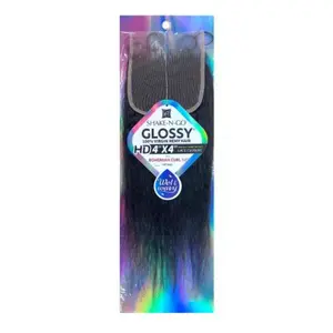 Shake N Go Glossy 100% Virgin Remy Hair HD 4x4 Hand-Tied Lace Closure - BOHEMIAN CURL 12 - Wet & Wavy