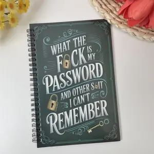 Green Office Workers Password Organizer Book Funny Design Spiral Bound Notebook for Daily Account Recording Durable Material Minimalist Structure with User-friendly Access study supplies Mother's Day