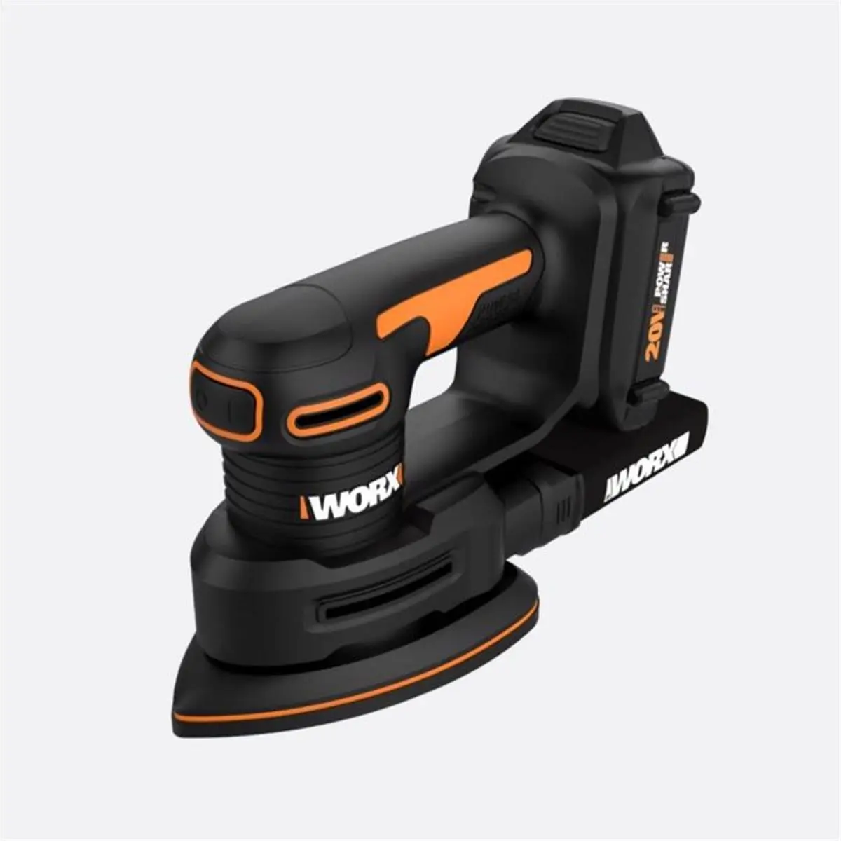 Worx Cordless 20V Detail Sander Kit - 13000 Oscillations Per Minute, 2.65 lbs, 6 Sanding Sheets, Battery & Charger, Over 75+ Attachments for Large Surfaces & Corners, Yes for Better Results & Cleaner Space