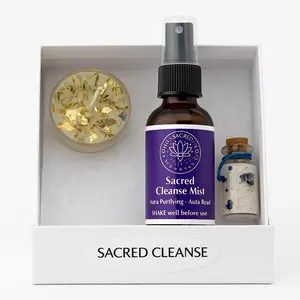 Sacred Cleanse Ritual Kit • Aura Cleansing Mist + Candle + Spell Jar • Energy Reset Gift Set • Spiritual Aura Purification • Omas Sacred Tools Healthcare Therapy