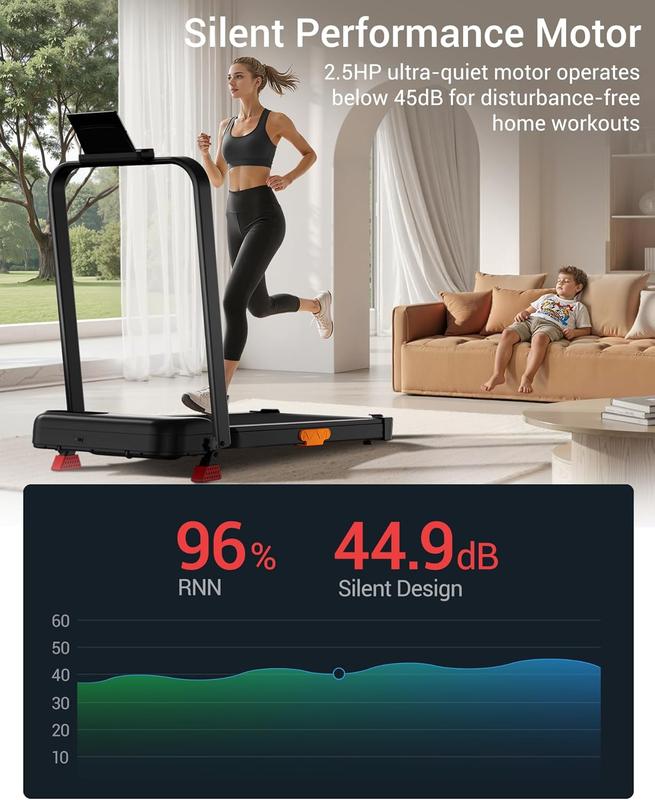UMAY Treadmill with 15% Incline, 4-In-1 Portable Foldable Under Desk Treadmills for Home and Office, 2.5 HP Quiet Walking Pad with 300 LBS Capacity