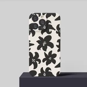 Phone Case Black Floral,Durable Shockproof Trendy Screen Protector Phone Cover,Slim Protective Cover for iPhone 16 15 14 13 12 11 Pro Max Case