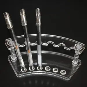 6-Slot Plastic Pen and Makeup Brush Holder for Home and Office Organization, Clear Organizer