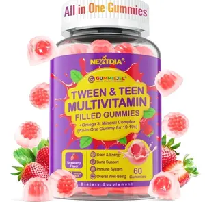 Multivitamin Filled Gummies for Teen Boys Girls 12-17, 18, 19, Kids 10+ Multivitamin with Omega 3, Calcium + Magnesium + Zinc, Multi-Minerals for Adolescent 10-19S Brain, Bone, Energy, Immune