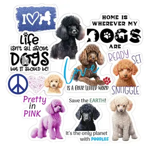 Poodle Stickers, Ten Vinyl Stickers Supporting Poodle, Great Poodle Gift, Decorative Stickers