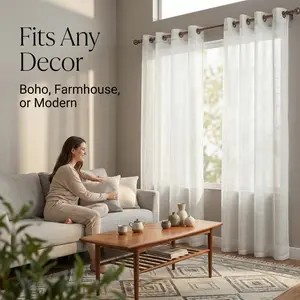 Cozy Curtain 2 Panels 52X95Inch Stylish Design Fancy Slub Bamboo Yarn Semi Sheer Curtains Perfect For Specific Size Needs L12 Curtaintrack