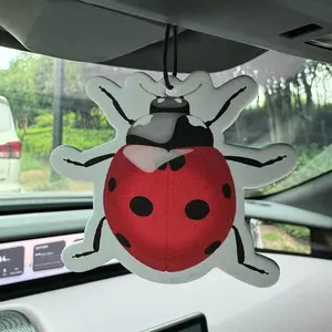 Ladybug Car Air Freshener, Car Fragrance, Good Luck Symbol, Natural Material, Long-Lasting Scent 90 Days, Alcohol-Free, Sun Resistant, Unisex Gift