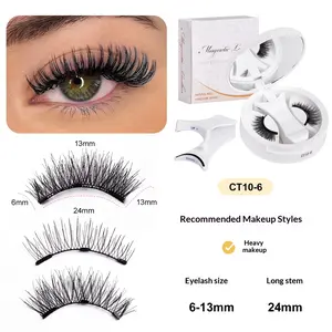 Magnetic eyelashes with integrated applicator set, eyelash curler, thick and dramatic eye makeup for glamorous looks, easy-to-use false lashes for all occasions. Great gift idea.