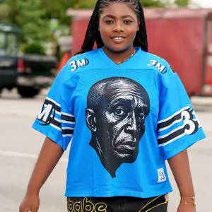 3MSTYLES Blue TSHIRT with 3M Logo and Unique Design for Fashionable Wear