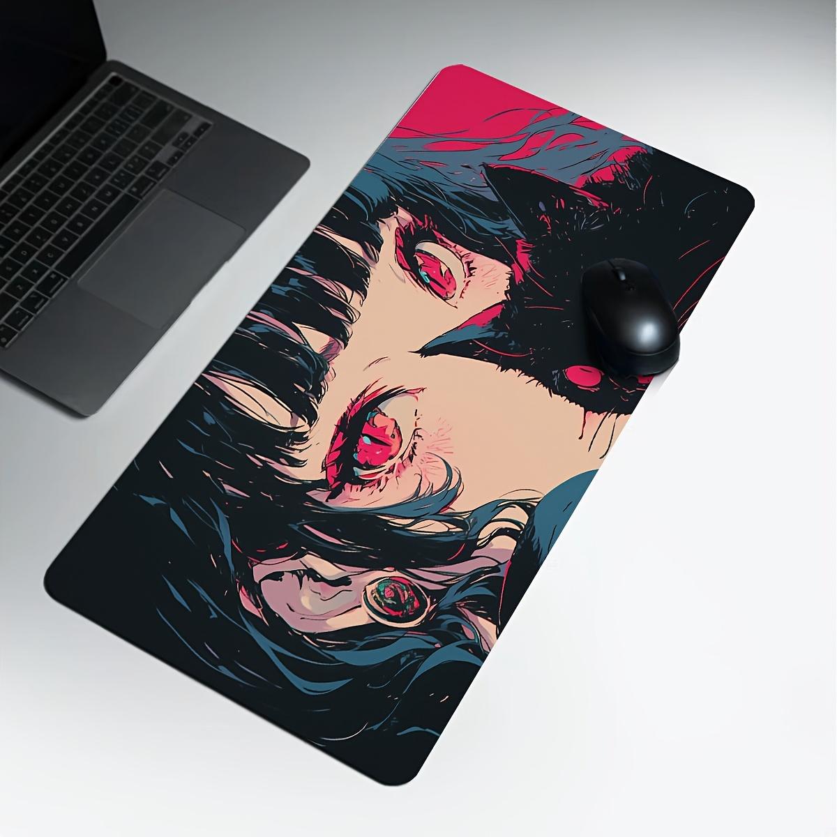 1pc Large Anime Style Mouse Pad-Non-Slip Washable Desktop Mat, with Overlock Design, Office and Game Use, Durable Gift for Boyfriend/Girlfriend, Mouse Pad Suitable for Desktop