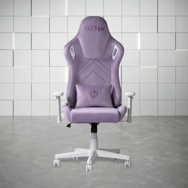 Techni Sport Velvet Memory Foam Gaming Chair, Video Gaming Desk Chair, Office Chair  – Purple