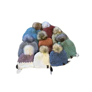 Chunky Chenille Beanie (Pompom Hat)