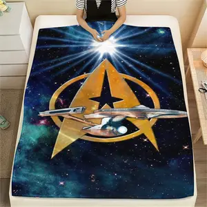 Star Trek (9) pattern soft and comfortable flannel blanket, a four season machine washable blanket for home living room sofa nap camping, a holiday gift for family, friends, and science fiction fans