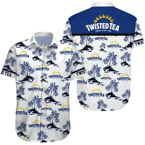 Twisted Tea Hawaiian Shirts Style 3D Printing Summer Casual Loose Short Sleeve Shirt Street Men Menswear Top