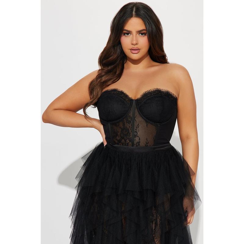 Anastasia Tulle Maxi Dress - Black