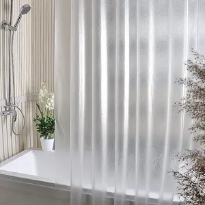 1 Piece Transparent Shower Curtain, Waterproof Bathroom Curtain, Bathroom Accessory，Bathroom Shower Curtain Liner,  PEVA 3G Shower Curtain Liner with a Set of Grommet Holes, Waterproof Thin Plastic Liners, Shower Essentials