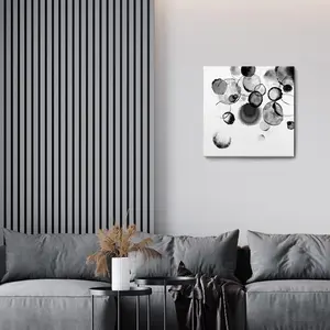 Bedroom Decor Wall Art Black and White Bubbles Prints Framed Canvas Artwork 20x20 Inches Ready to Hang Poster Ornaments Decoration Photo Artistic