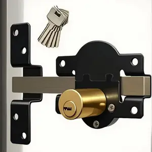 1pcs Garden Door Lock Security Product, Dual Long Lever Bolt, Frame Lock Outdoor Door, 5 Keys Included, Durable Safe Garden Shed Door, Door Hardware
