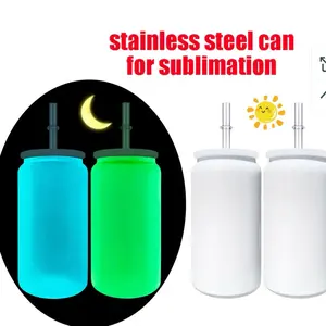 4 pack of  cups Glow in the Dark Stainless Steel Can Cup - 16 oz - Bottle for Drinks - Drinkware
