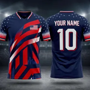 Custom USA Soccer Jersey, Personalized USA Football Shirt, Stars and Stripes Football Tee with Custom Name &Number, American Sports Fan Gift BR2 RL2