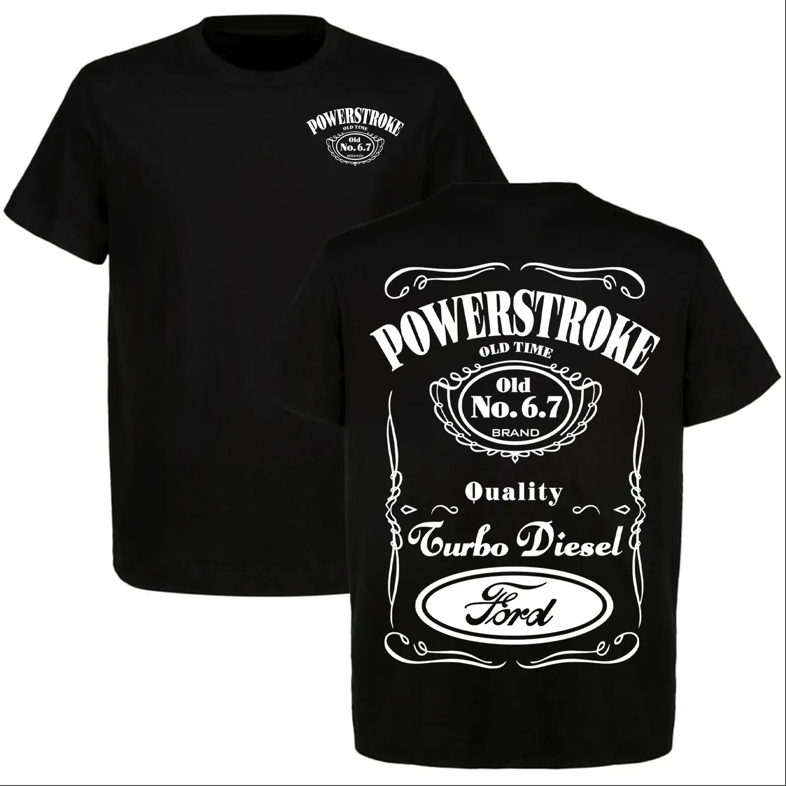 6.7 Powerstroke Turbo Diesel Ford Shirt Old School 6.7L Diesel Truck Tee Powerstroke Enthusiast Graphic T-Shirt for Men