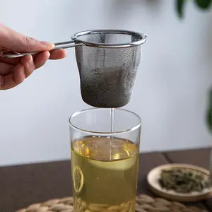 2 PCs Stainless Steel Tea Strainer, Metal Filter Suitable for Loose Leaf Tea and Spices, Durable, Suitable for All Kinds of Cup Types, Kitchen Accessories, Best Choice for Christmas