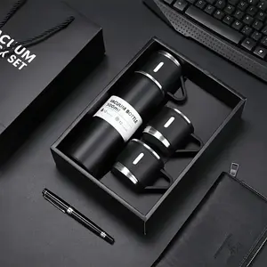 Vacuum Insulated Water Bottle Set, 500ML/16.9oz, with Cup, Dual Wall Design, Leak-Proof, Suitable for Hot & Cold Drinks