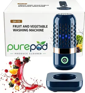 Produce Cleaner & Vegetable Cleaner with Oh-Ion Technology, Wireless Rechargeable Food Washer for Fruits, Veggies, Rice & Utensils, Ipx7 Waterproof 10-Min Automatic Cleaning for Kitchen (Blue)