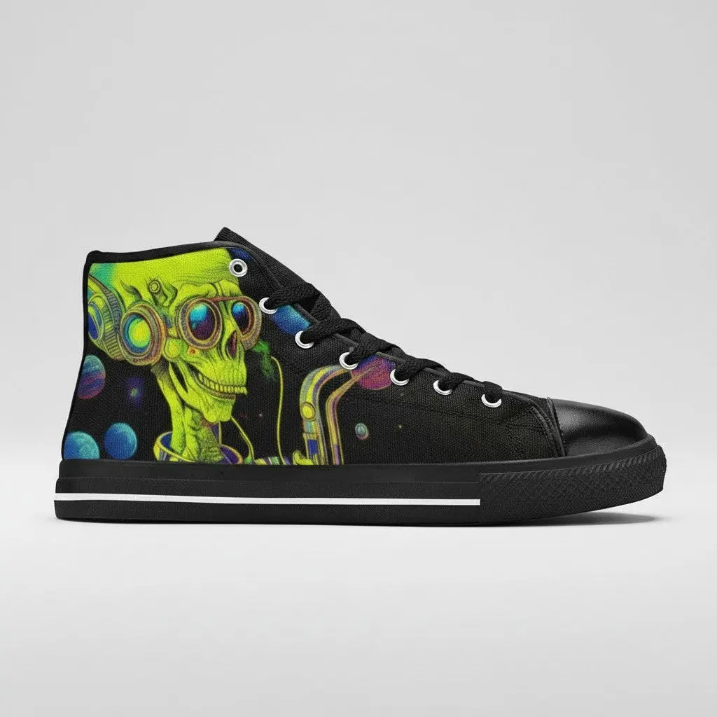 WOMEN'S Hipster Alien Space Custom Sneakers | Freaky Shoes®