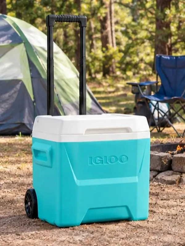 16-Quart Laguna Hard-Side Cooler with Wheels, Aqua Blue Portable Ice Chest