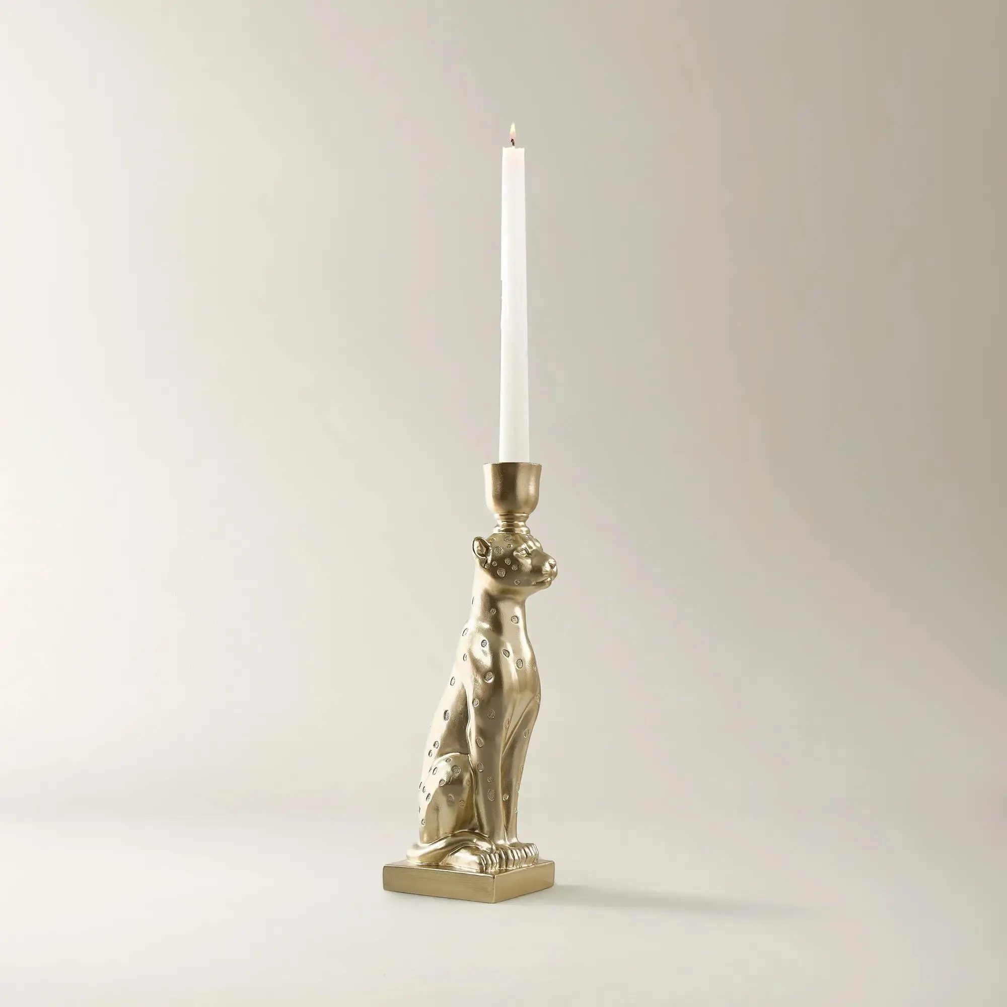 Z Gallerie Leo Leopard Sculpture Ornament - Modern Playful Yet Polished Unique Decor, Glamour Candle Holder (4.25"w x 3.25"d x 11.25"h), Collectibles, Room Decor for Bedside Console & Table Champagne Display, Dresser