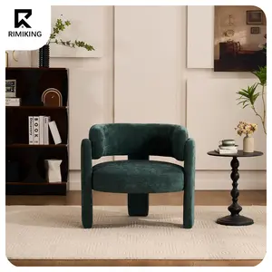 [Mothersdaygift]RIMIKING, Versatile Barrel Accent Chair with Wrapped Back Support, Resilient Foam Cushion, Solid-Build Legs, Ergonomic Profile and Flat-Pack Ease
