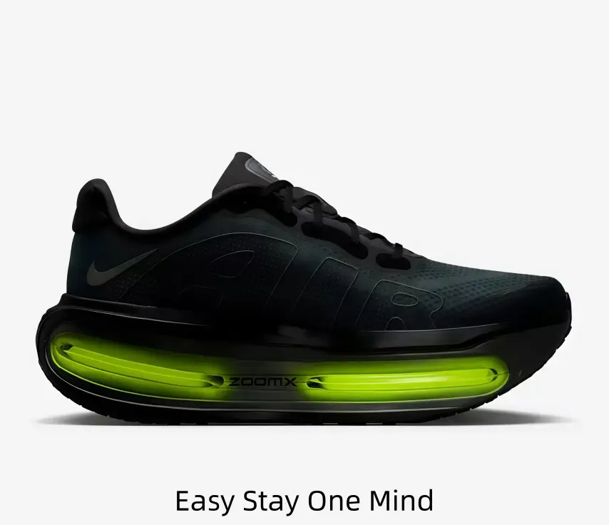 Lightweight Black Neon Green Mesh Sneakers Perforated Breathable Upper Full-Length Visible Air Cushion Midsole Trendy Comfort Daily Walking Shoes