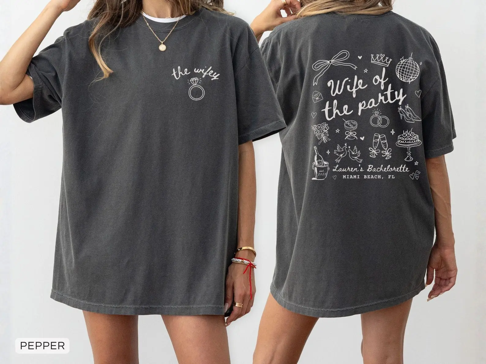 Comfort Colors® Pigment-Dyed Wife of the Party Bachelorette Shirts - Custom Bridesmaid Proposal Gifts, Vintage Faded T-Shirts for Getting Ready Bridal Party Fun