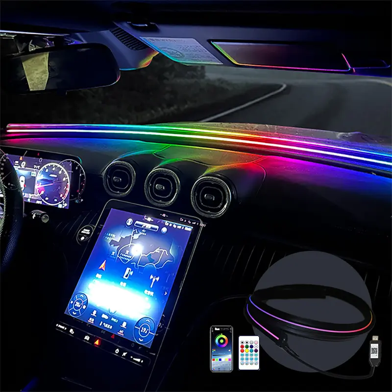 MOOMOO Like A Breeze Lampada Ambientale A Fibra Ottica RGB Per Interni Auto – Wireless, Bluetooth, 150lm (3 In 1) - 4