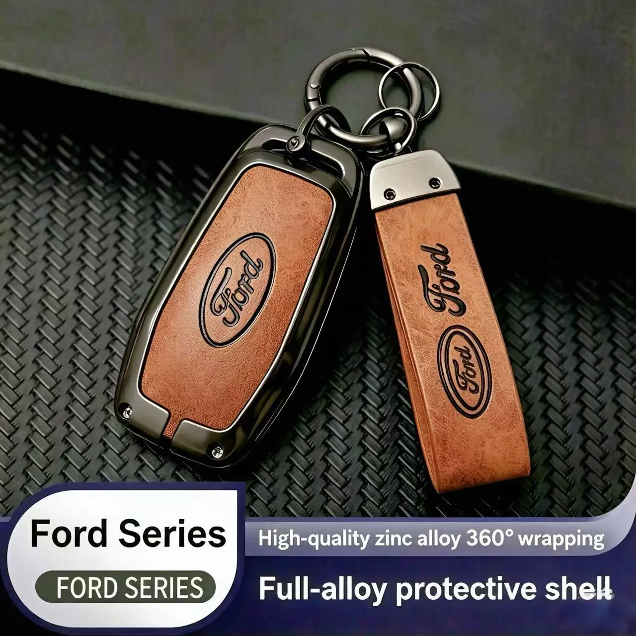 Ford Key Fob Cover | Perfect Fit Fusion/ Taurus/Explorer /Mustang| Zero Signal Loss | Tool-Free Install | 360° Protection Car Key Case Accessoriesr ｜Ford key case