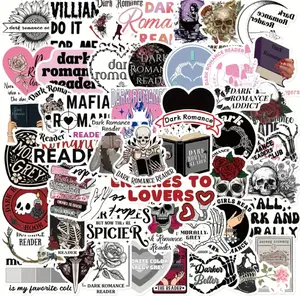 Bookish Enemies to Lovers - Spicy - Dark Romance Stickers Collection - 50 Pieces | Kindle, Laptop, Water Bottle, Waterproof Stickers | Gothic Literary Stickers | Perfect Gift for Book Lovers