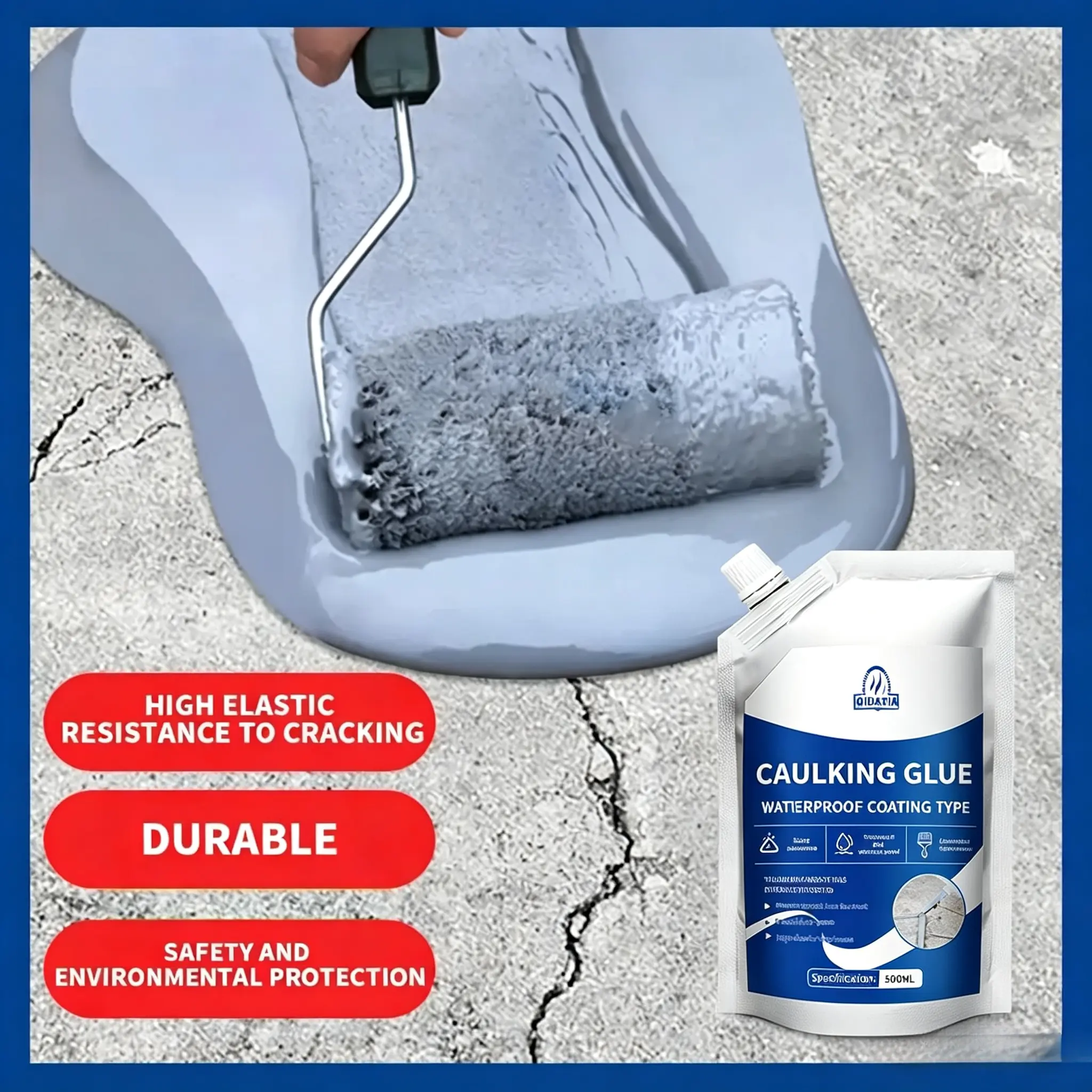 Concrete Caulking Adhesive,Concrete Sealant Waterproof Repair,Concrete Crack Filler,Self-Leveling Concrete Crack Sealant,Outdoor Concrete Quick Dry Adhesive,500g