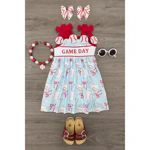 "Game Day" Baseball & Bows Dress