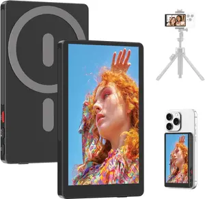 4" Magnetic Phone Vlog Selfie Monitor Screen, 4K Wireless Recording, Phone Selfie Monitor Screen Back Camera Monitor for Selfie Vlog Live Stream TikTok,Compatible with iPhone, Android