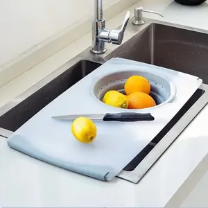 MyKitchenSource Cutting Board  For vegetables  Expandable basket  is foldable removable Chopping Knives