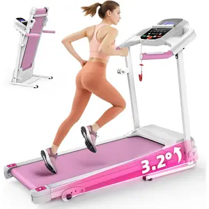 "Compact Folding Treadmill for Home – 2.5HP Quiet Brushless Motor (45dB), 3-Level Incline| 7.5MPH, 400LBS Capacity, Shock Absorption| LCD Display+Heart Rate Sensors, Space-Saving Small Spaces"