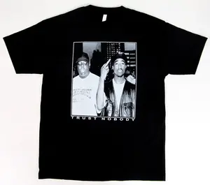 TUPAC BIGGIE TRUST NOBODY B.I.G 2PAC Black T-Shirt