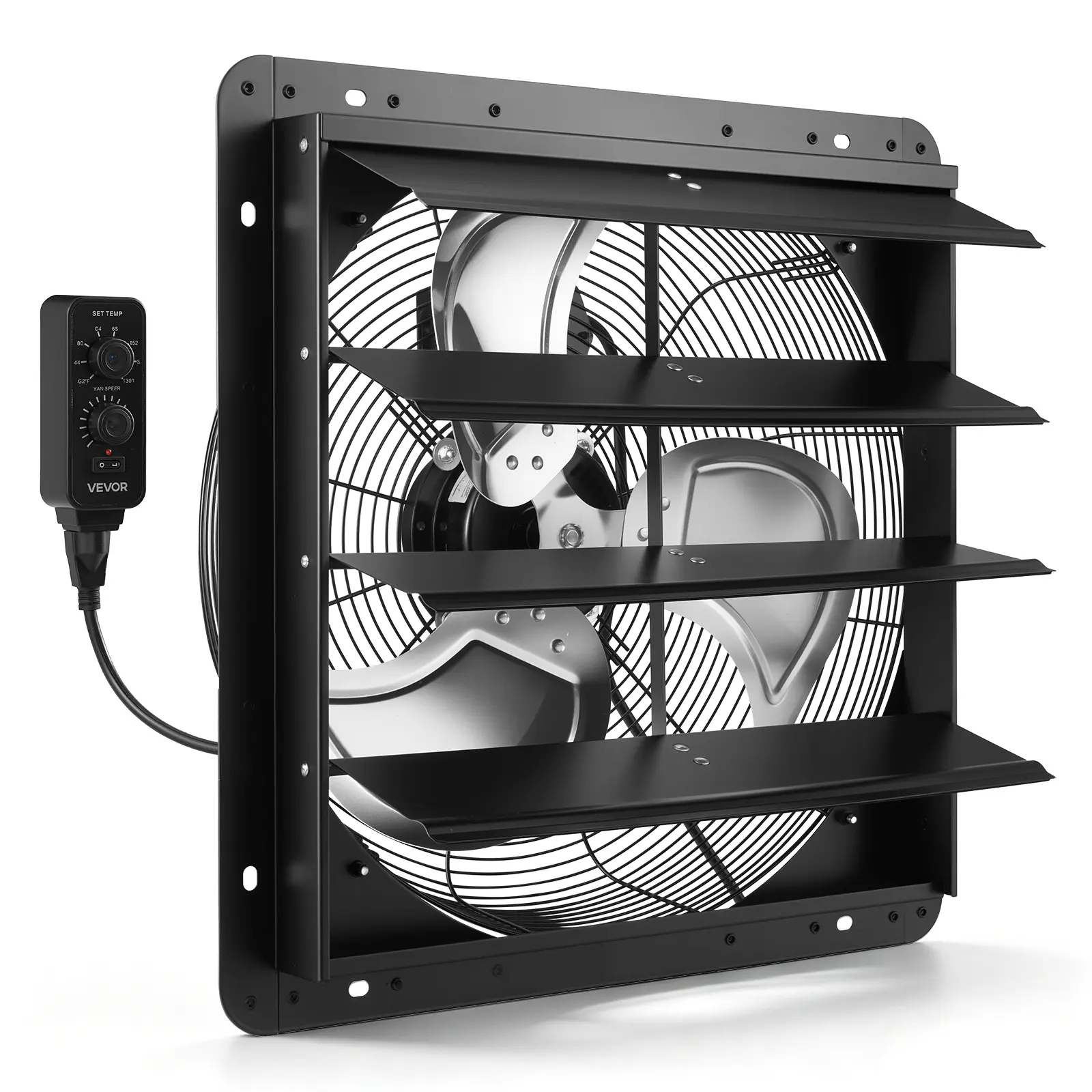 【SummerFinds】VEVOR 18 inch Shutter Exhaust Fan Wall-Mount Variable Speed Temperature, Automatic Louvers Sturdy Steel Housing, Low Noise, Ventilation and Cooling for Attic, Garage, Barn, Greenhouse, Workshop