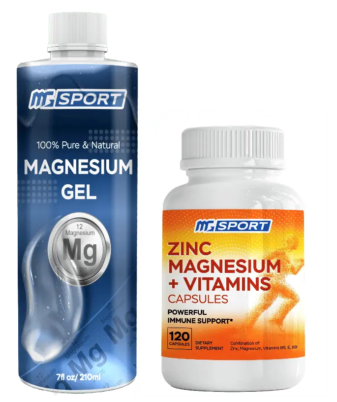 Magnesium with Zinc Supplement and Transdermal Magnesium Gel for Leg Cramps