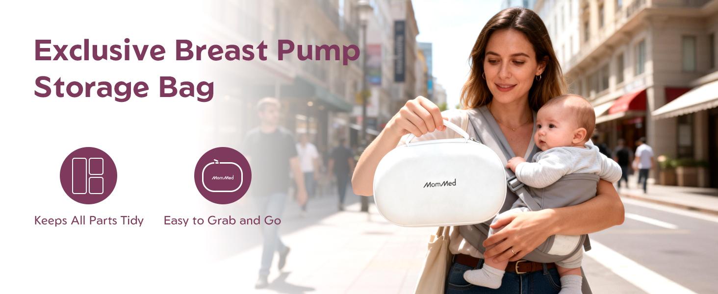 MomMed  M21 Luma Built-In Night Light Breastfeeding Pump, Upgraded Hands-Free Wearable Breast Pump, 150ml Nursing Cup With 17/19/21/24mm Flange Insert, 4 Modes & 12 Suction Levels,  27mm Portable Electric Pump