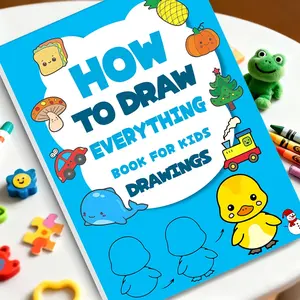 [Safe & Non-Toxic] How to Draw Everything Book for Kids | Doodle Books | 32 Pages Easy Step-by-Step Drawing Guide | Toddler Art Activity Workbook & Gift | Preschool Learning Book