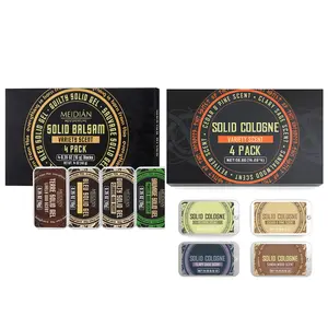 Men's Solid Perfume Set, Valentine's Day Gift, 2 Gift Boxes, Fresh Delicate Scent, Natural Long-Lasting Fragrance, Daily Use Fragrance, Daily Convenient Men's Perfume Set