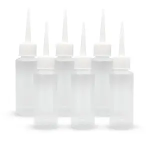 6pcs 50ml Squeeze Applicator Bottles - Plastic Glue Bottles for Hair Salon, Paint Art, Craft, Liquids