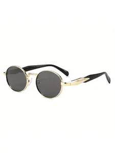 3 Retro Round Metal Women's Sunglasses Leopard Print and Solid Frame with Gold Accents Lightweight and Durable Suitable for Casual and Formal Outfits